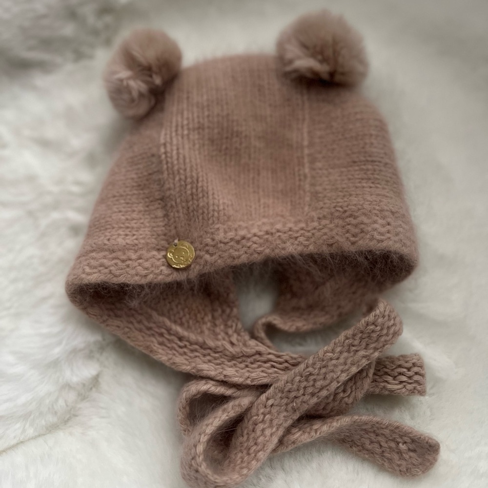 SOLD! Dusty Pink Cashmere Teddy Hat by Petite Maison Kids ~ Size M (12m-2years)